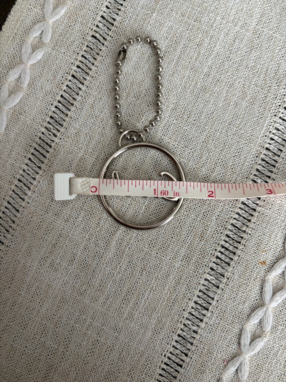 Coach Silver Script Circle Keychain - Picture 3 of 4